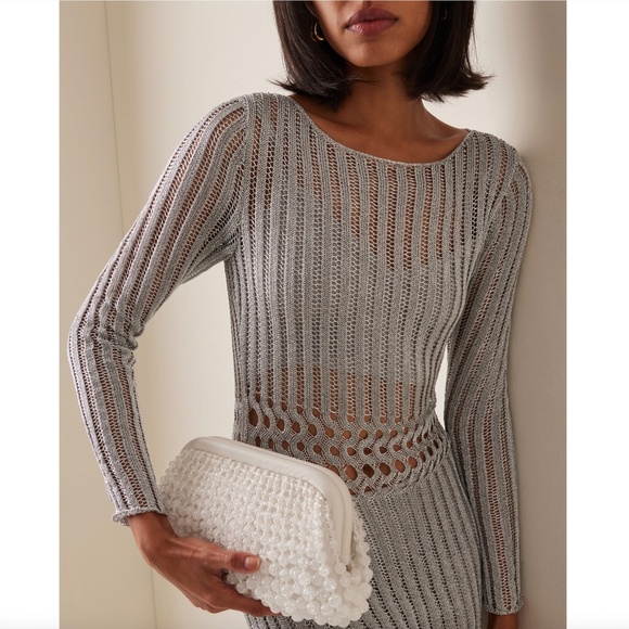 Cult Gaia Nia  beaded Leather clutch - Picture 4 of 15